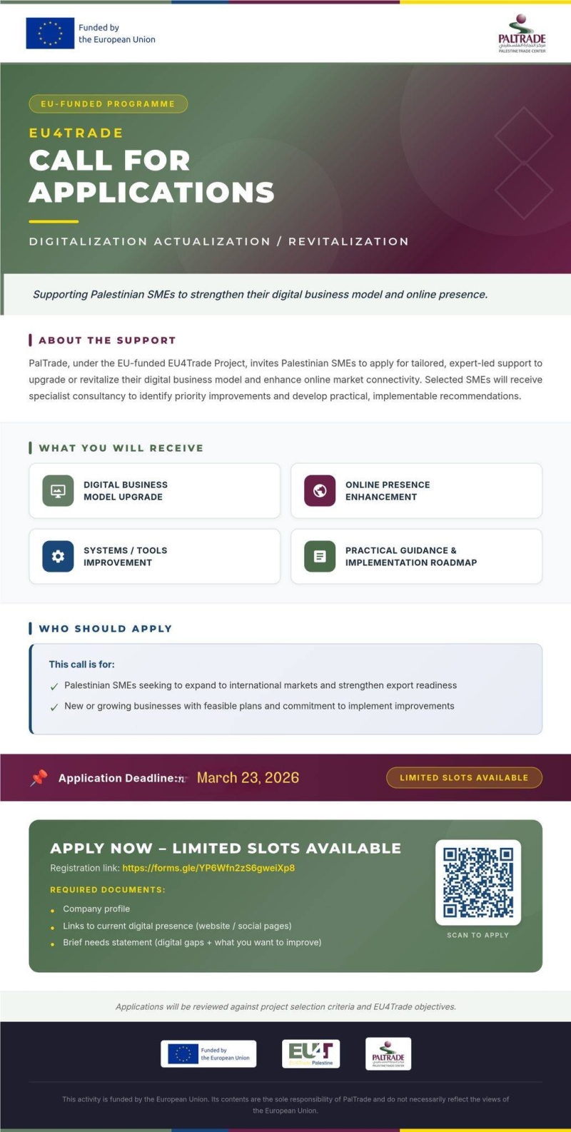 Deadline Extended – Digitalization Support for Palestinian SMEs